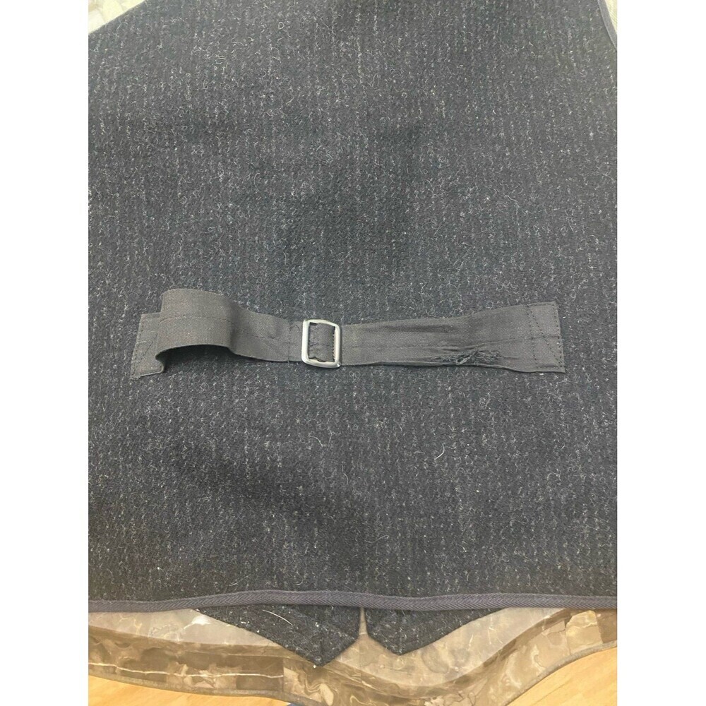 L.L. Bean Men's Wool Full Zip Vest Black Size Large Outdoor Adjustable Back - Picture 11 of 11